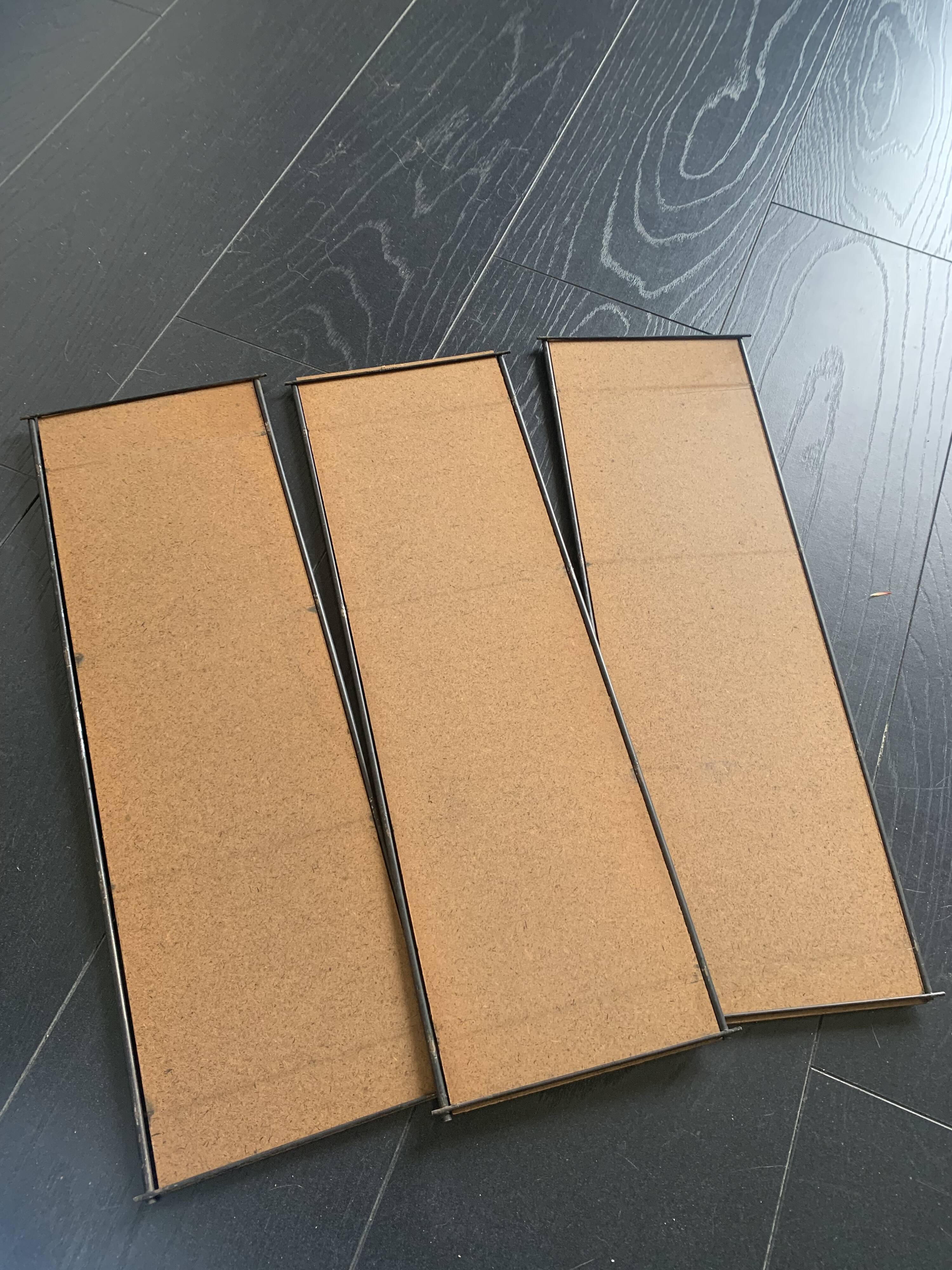 Vintage 1960 String wall shelf in gold wood - 60 x 50 cm