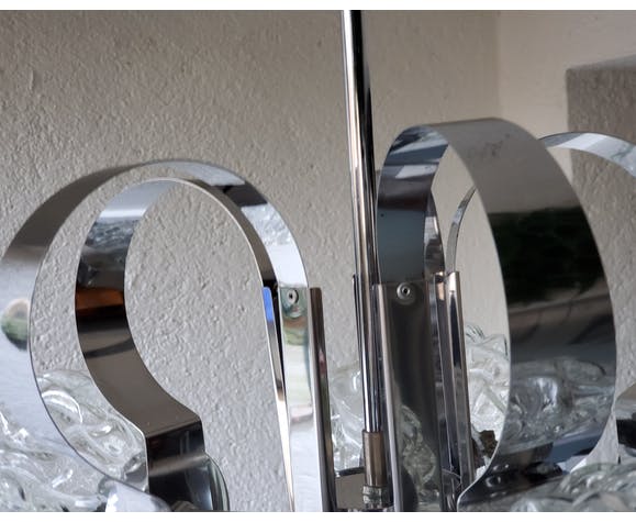 Lustre verre et inox 70's