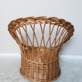 Children's rattan basket armchair