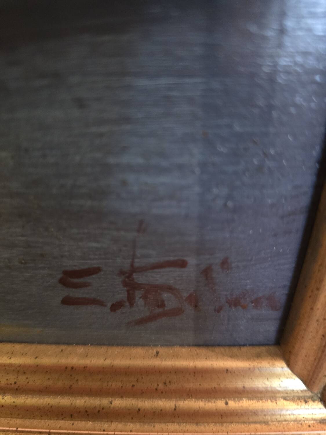 Oil on panel with bouquet