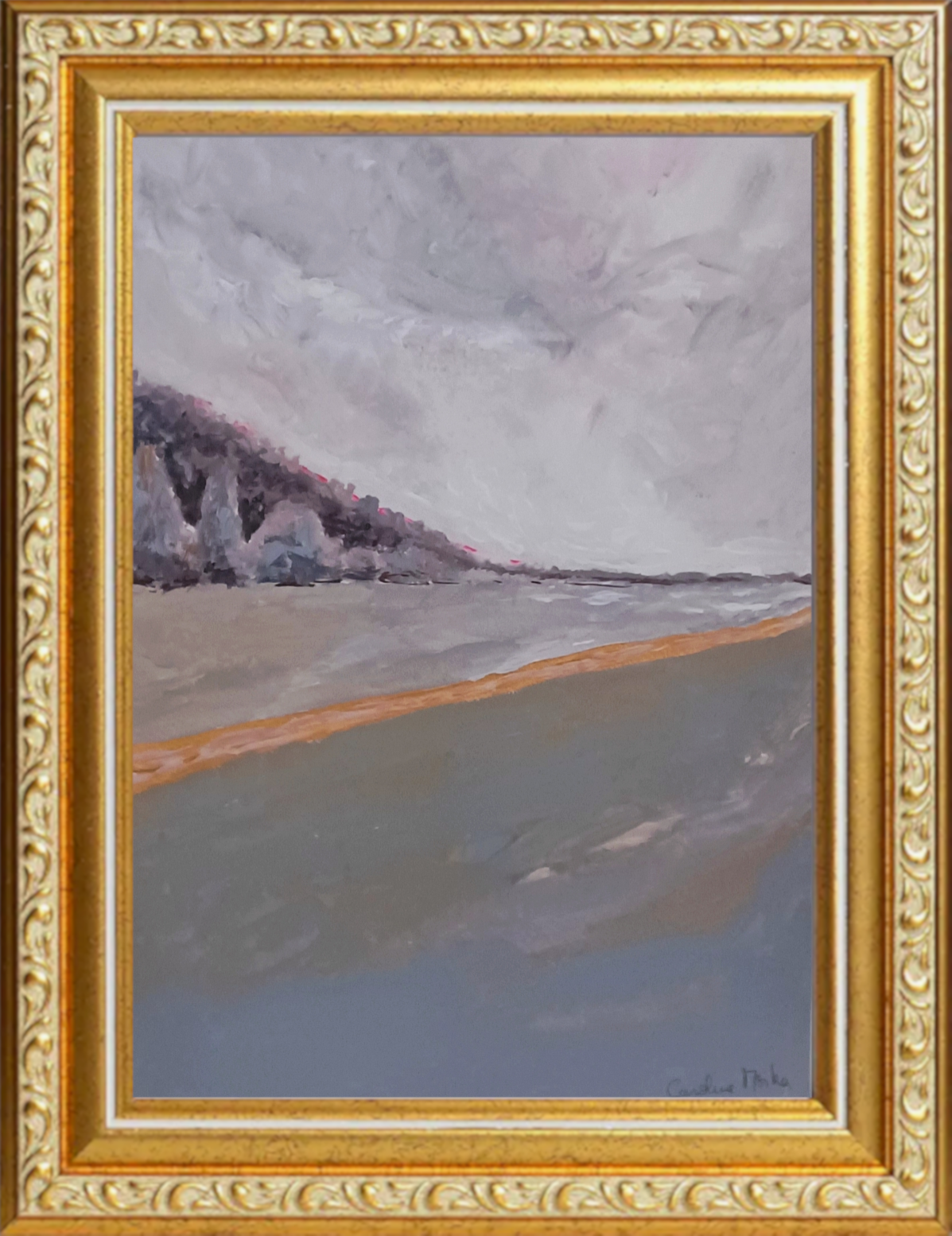 Acrylic painting landscape of Honfleur