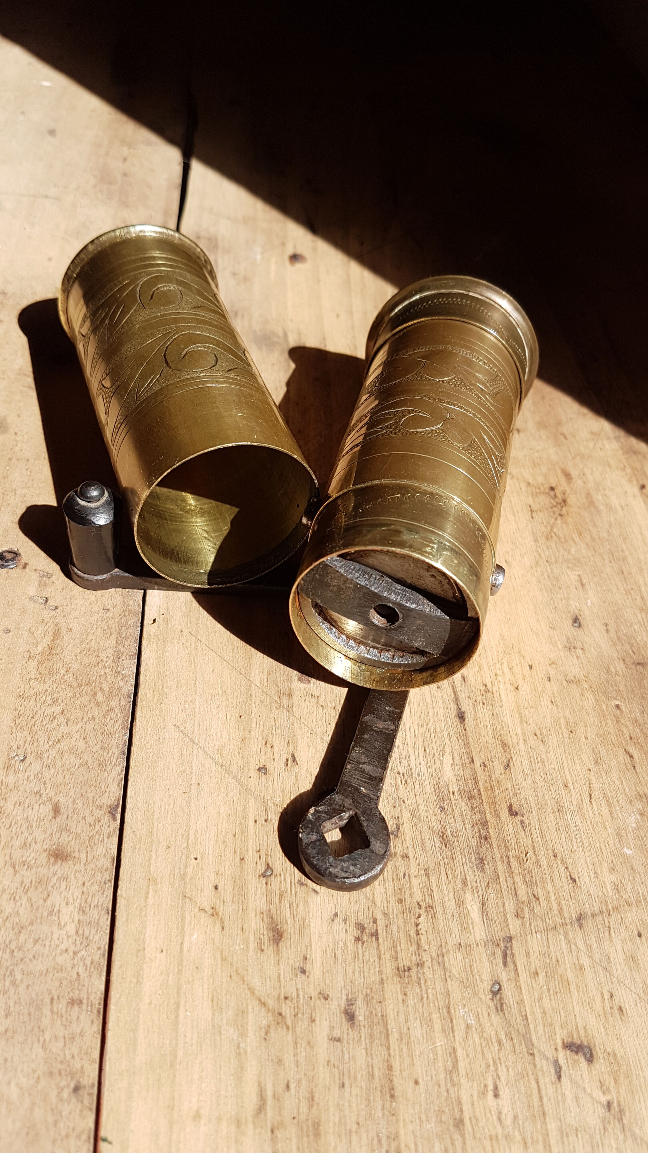 Copper oriental pepper mill
