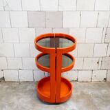 Carrello in legno laccato e vetro. Produzione Italiana  Anni '60