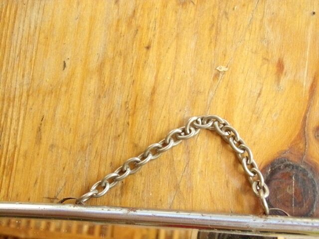 Former mirror of Barber with chrome and chain 24 x 18 cm