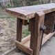 Old solid oak carpenter's workbench
