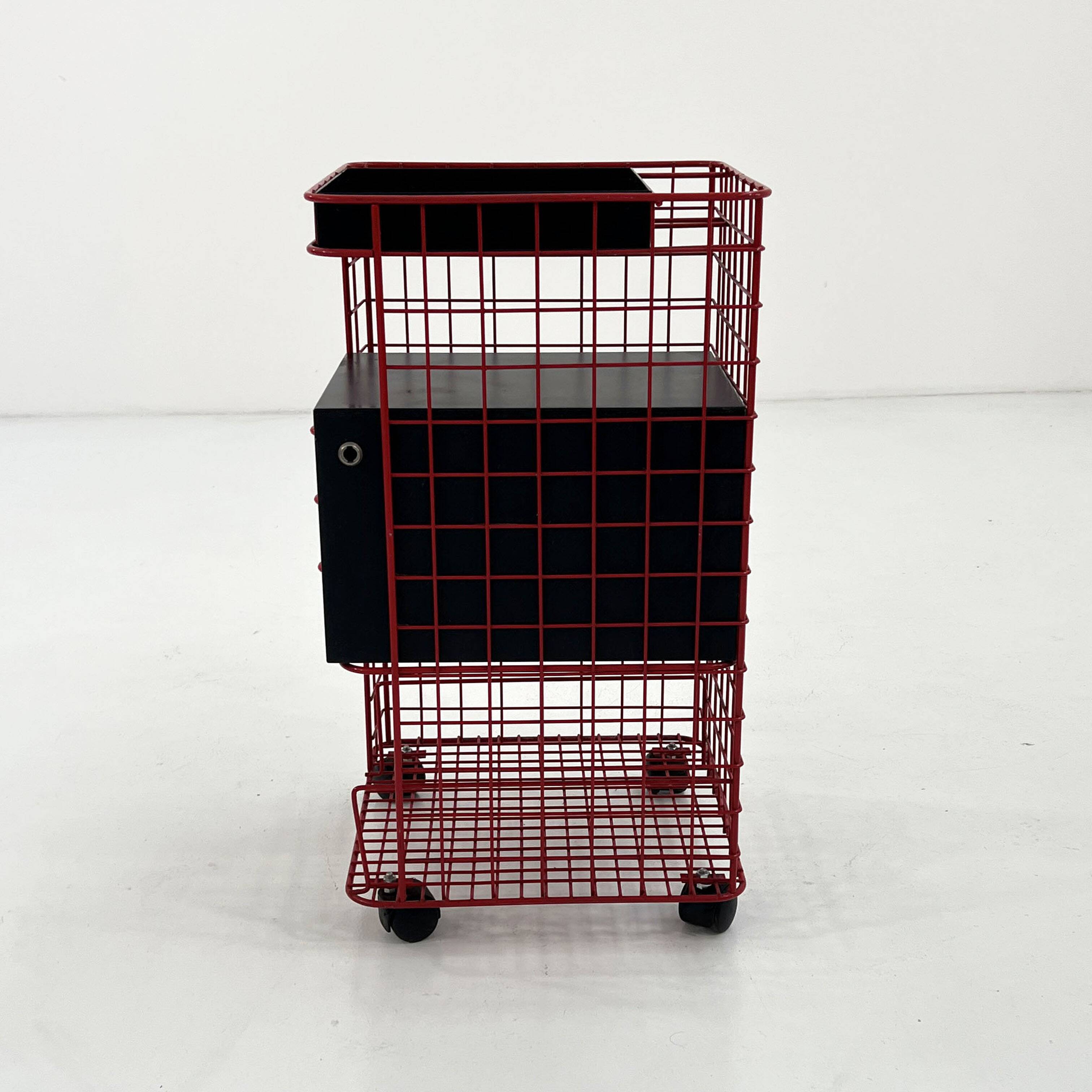 Office furniture on wheels with metal drawers, 1980s