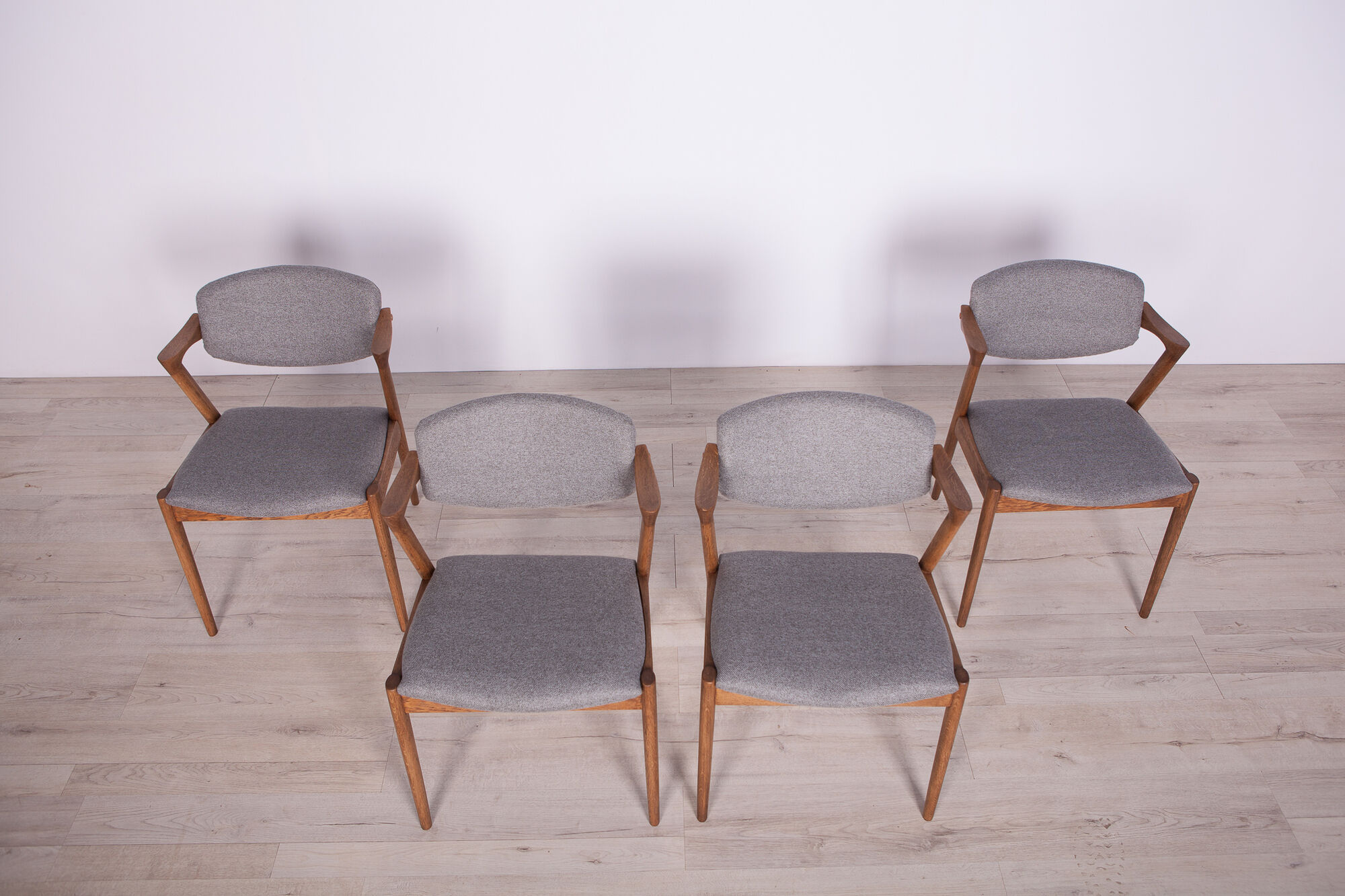 Model 42 oak dining chairs by Kai Kristiansen for Schou Andersen, 1960s, set of 4