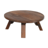 Adzed oak brutalist mid-century belgium coffee table