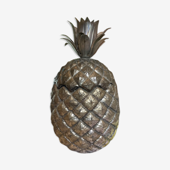 Vintage Pineapple Ice Bucket Silver Metal By Mauro Manetti