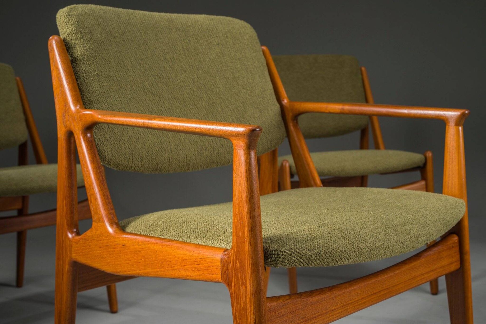 Danish Ella chairs in teak attributed to Arne Vodder for Vamo Sønderborg, 1960s, set of 6