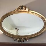 Oval mirror 30s gilded wood 80x62cm