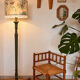 Restored vintage floor lamp – handmade Thevenon lampshade