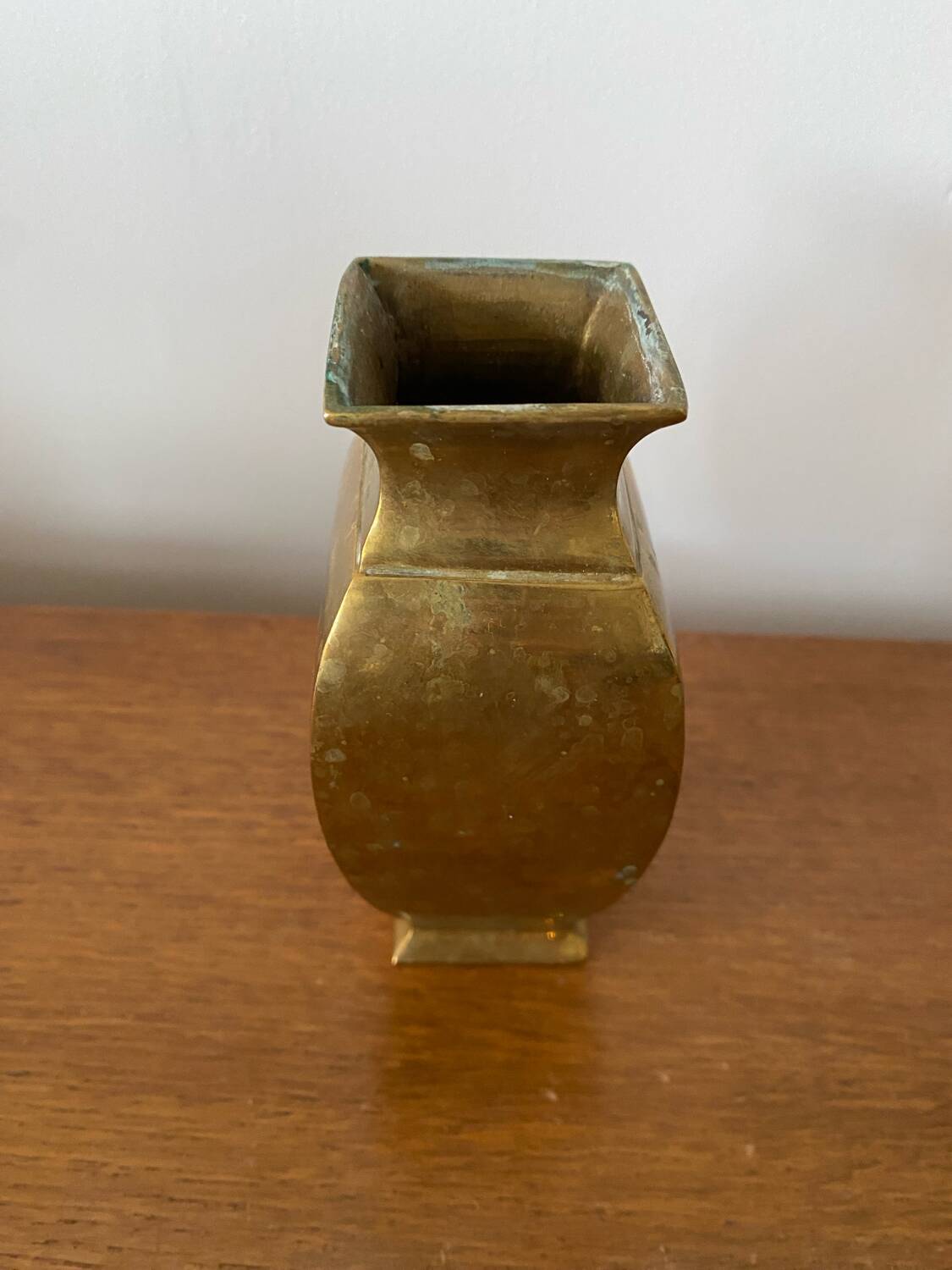 Antique deknudt style solid brass vase vintage #b972