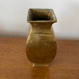 Ancien vase style deknudt en laiton massif vintage #b972