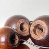 3 wooden ball lamp bases.