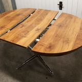 Dining table 1970 extendable formica feet cross atypical chrome