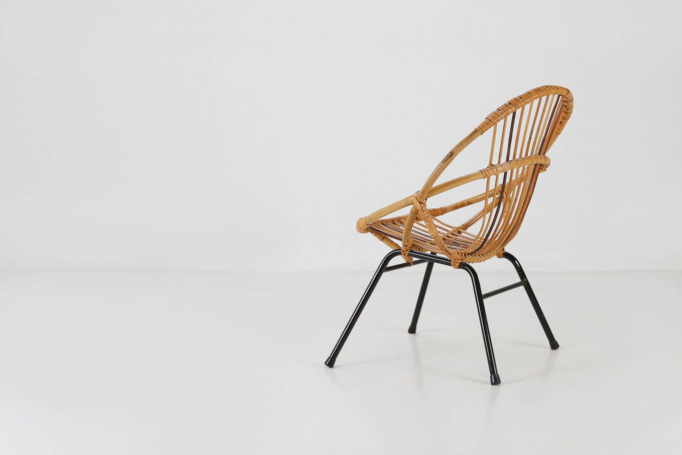 Mid-century rattan children’s lounge chair, the Netherlands 1960s