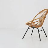 Mid-century rattan children’s lounge chair, the Netherlands 1960s