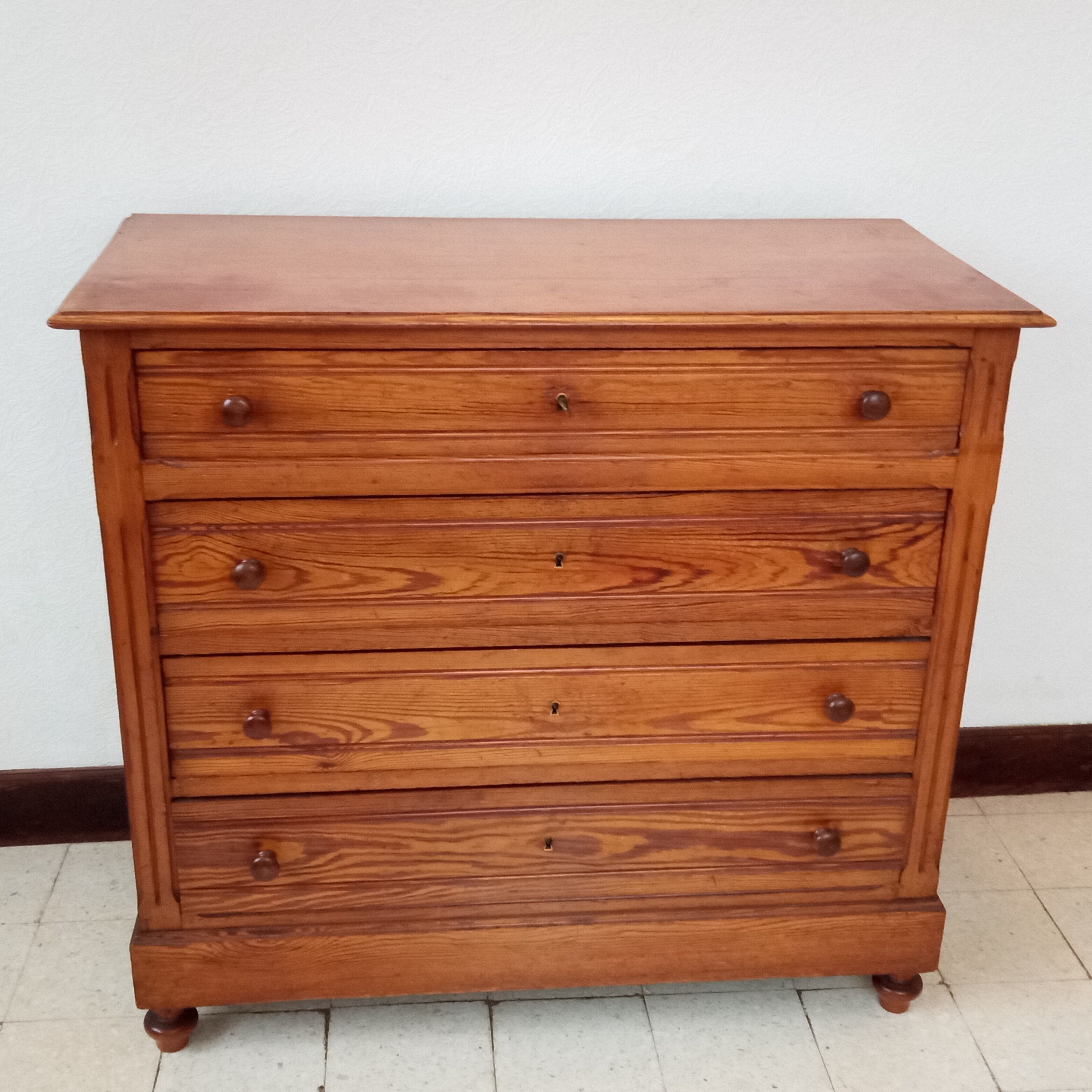 Antique pitchpin chest of drawers