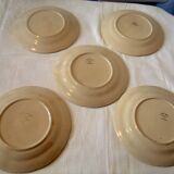Lot 5 assiettes a dessert anciennes barbotine st clement decor peaches