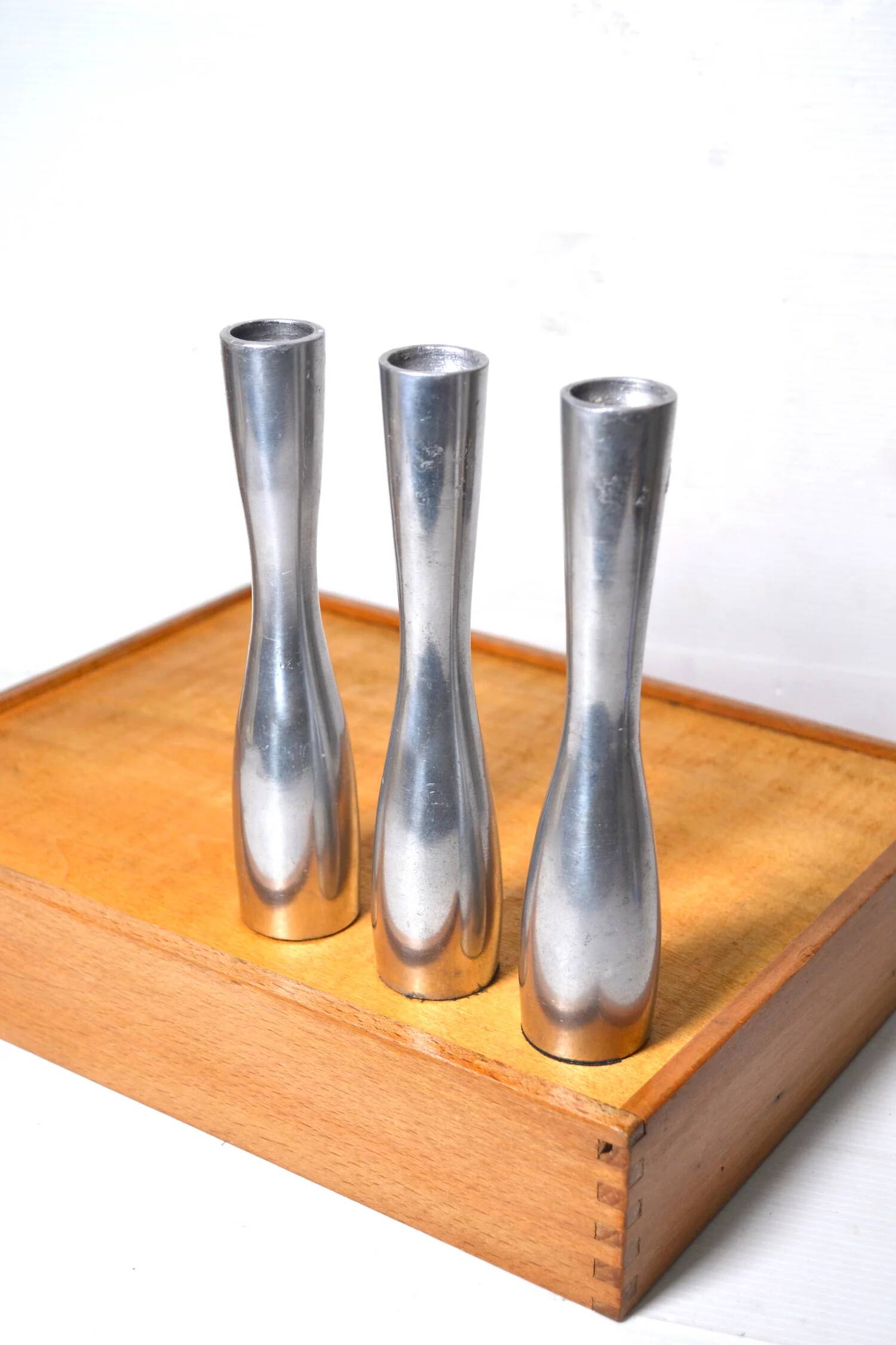 Vintage aluminum candlesticks