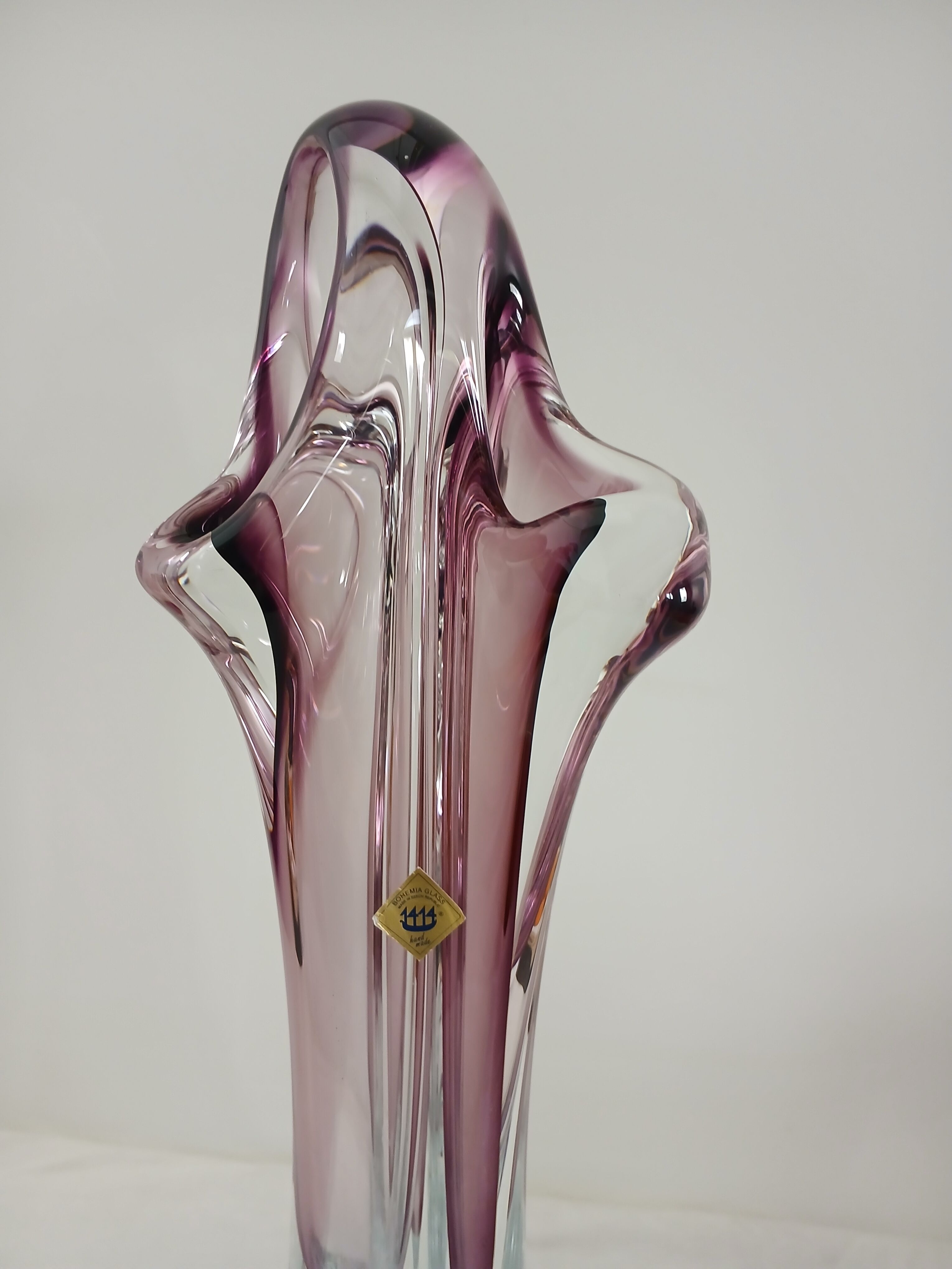Art vase by designer Joseph Hospodka in authentic Bohemian crystal.