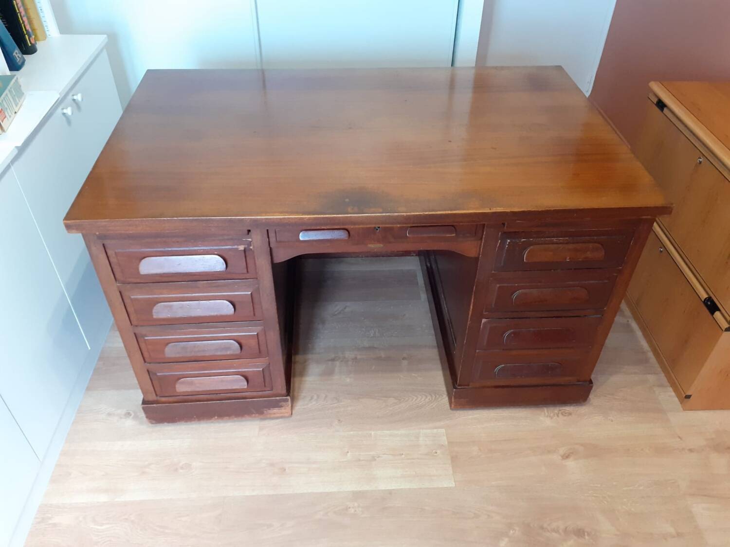 Solid wood minister's desk