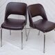 Pair of vintage faux leather and chrome armchairs