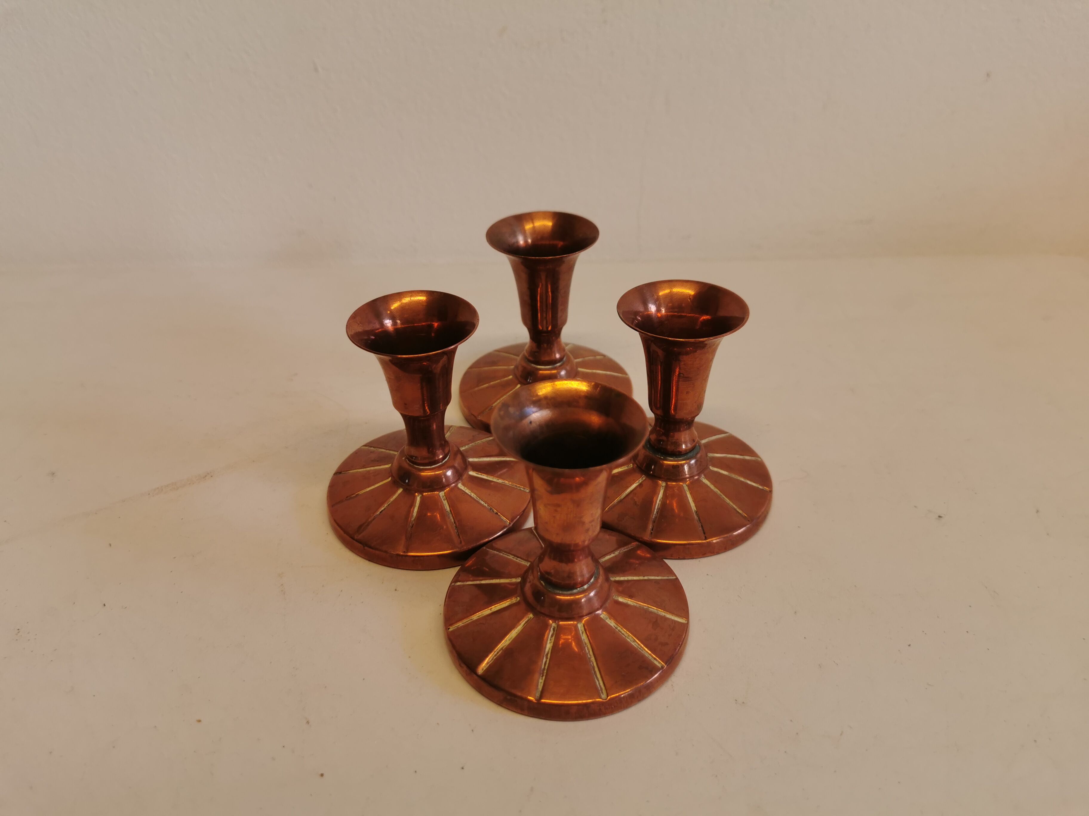 Candlesticks made of copper, Danish design, estimated from the 60s.