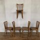 Series of 5 old baumann bistro chairs in curved wood