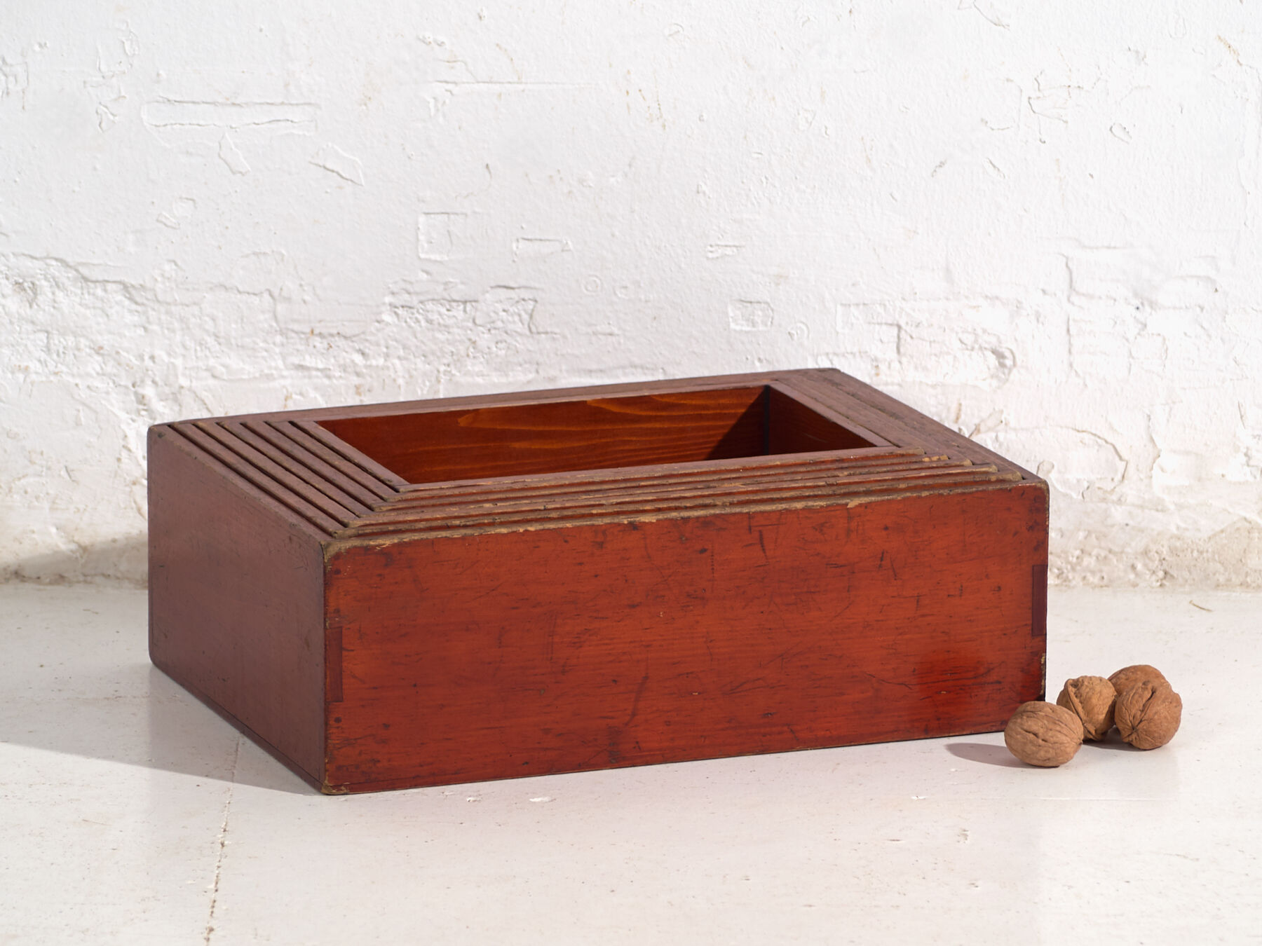 Stackable antique Japanese wooden boxes – set of 7 – Taishō–Shōwa period (c. 1920–1950)