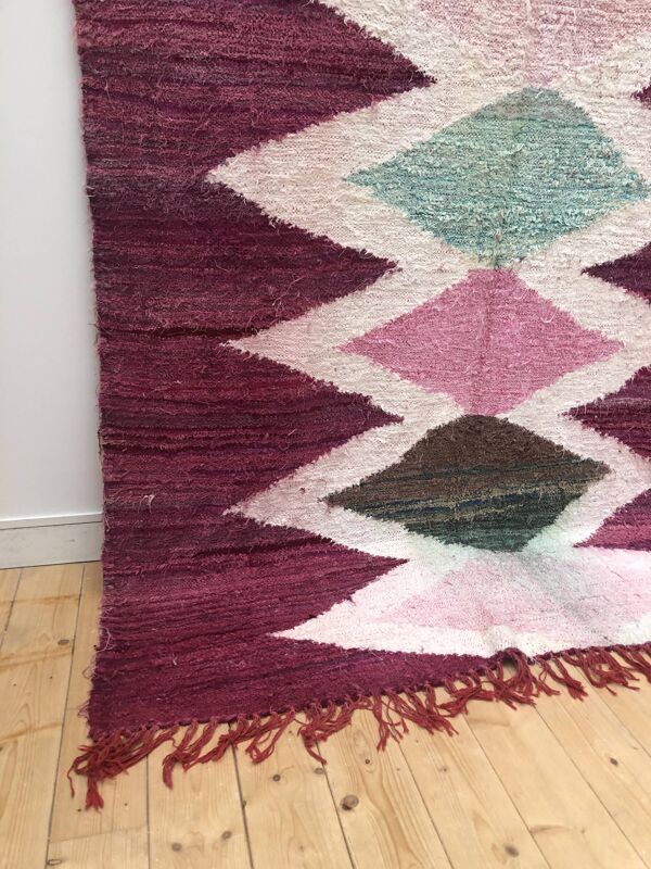 Tapis Berbère marocain Kilim Boucherouite Neuf 3,06 X 1,71 M