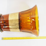 Art Deco Moser Karlsbad Large Amber Glass Vase with Oroplastic Frieze