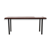 Vintage coffee table with embedding in white formica Belgium 1965
