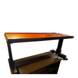 Mahogany and leather coffee table from the 19th century.