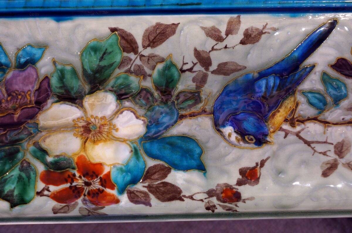 Théodore Deck 19th century glazed earthenware planter