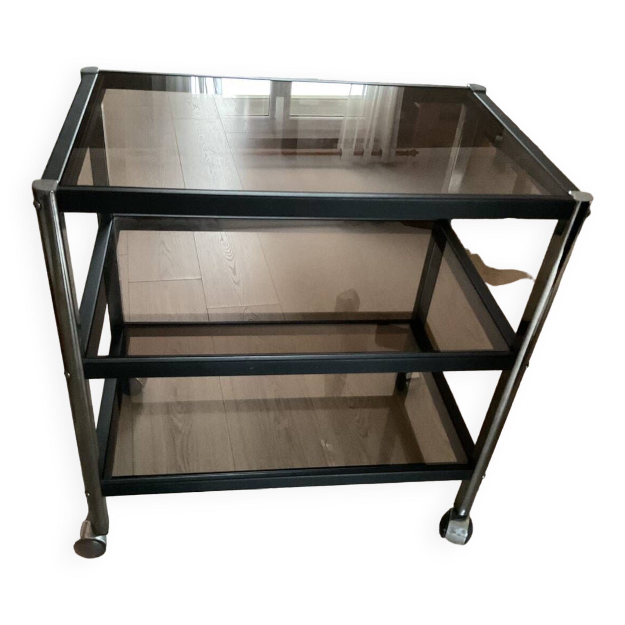 Smoked glass table from the 70s