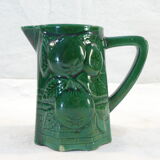 Pitcher vintage green slurry in faience of st clement with fruit