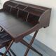 Colonial desk in wood and leather with armchair
