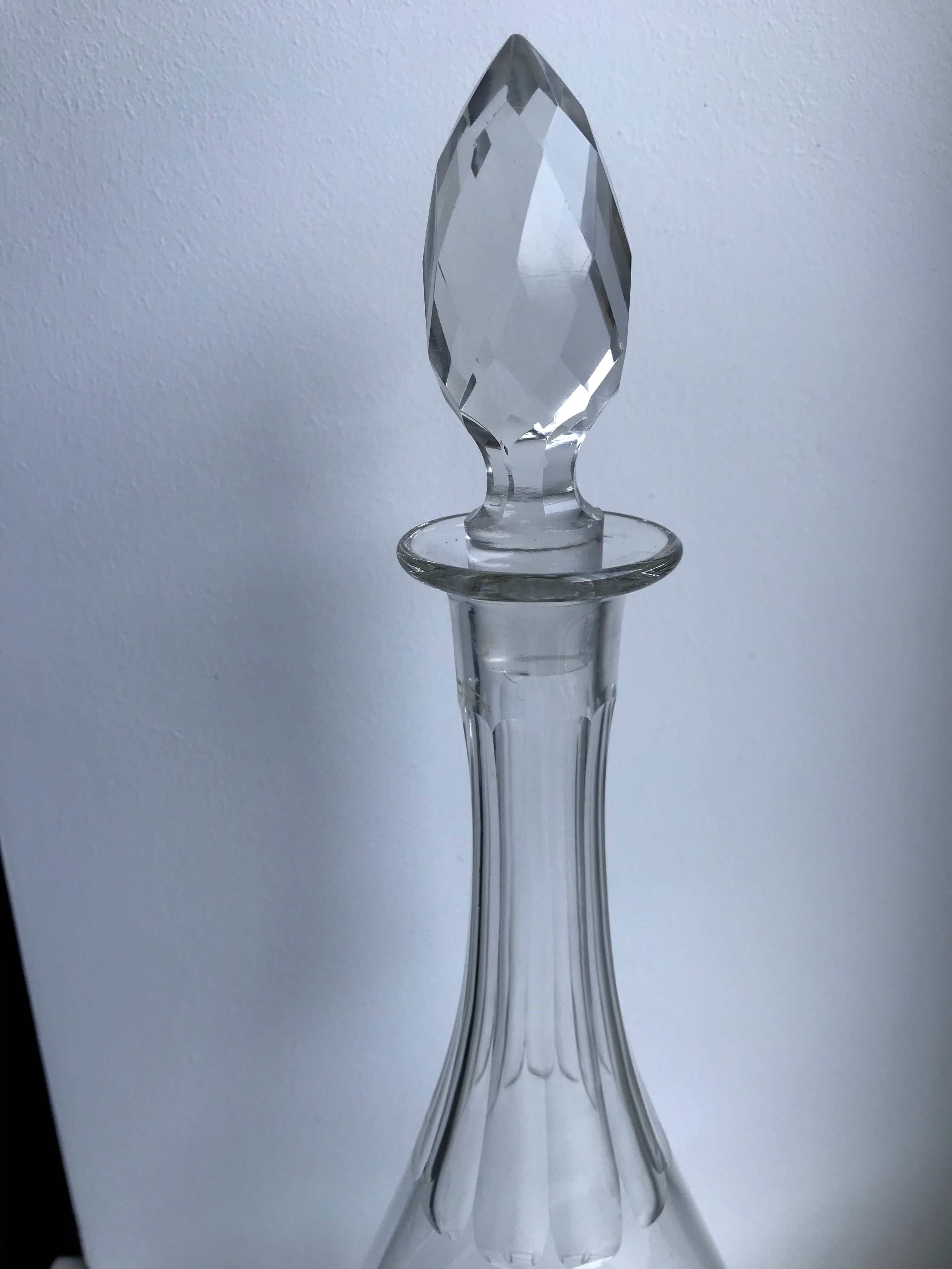 Engraved crystal wine decanter 20s-30s