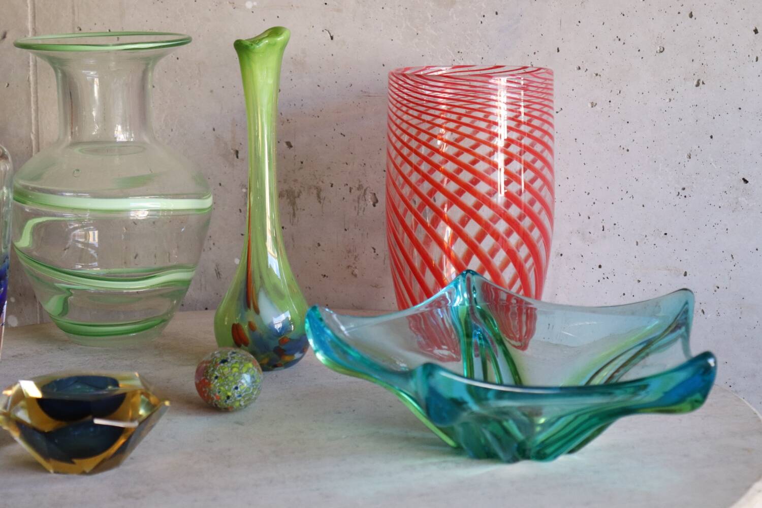 Sommerso murano glass pocket empty cup