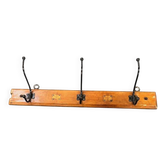 Porte-manteau mural industriel vintage en bois / porte-manteau mural