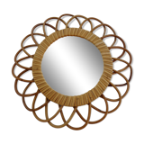 Rattan “flower” mirror from the 70s