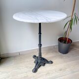 Authentic Parisian Bistro Table - Marble and Cast Iron, 1920s Style