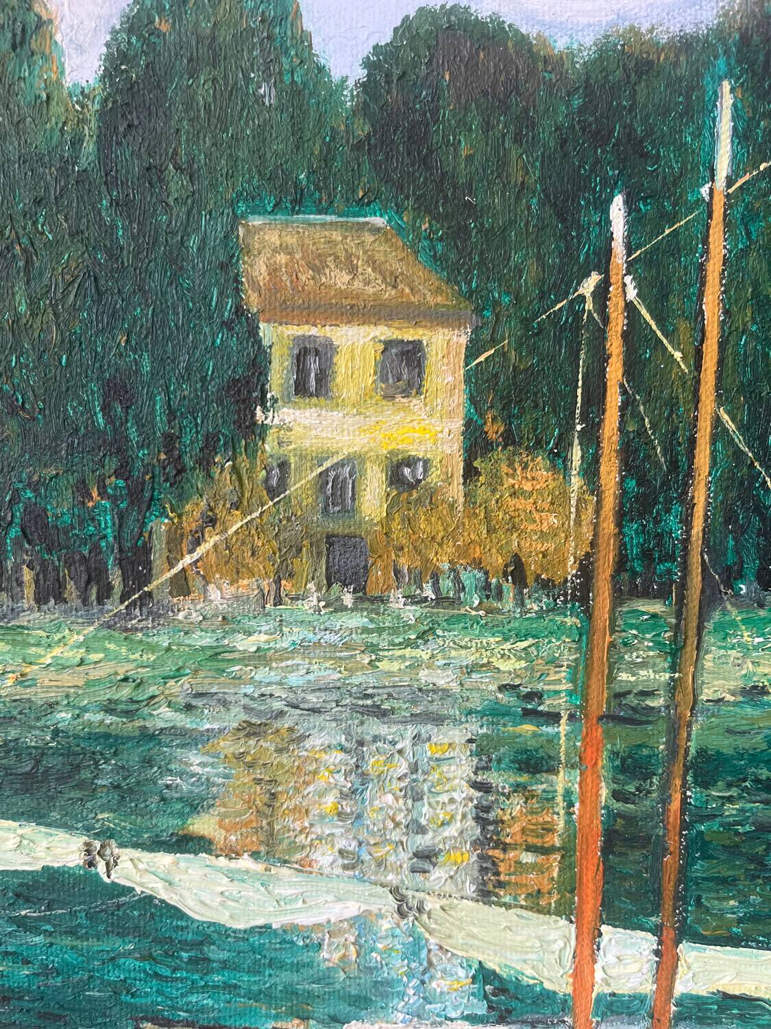 Riverboats on the Seine, signed