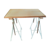 Industrial trestle drawing table