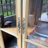 Glass cabinet or display case in pine 1950
