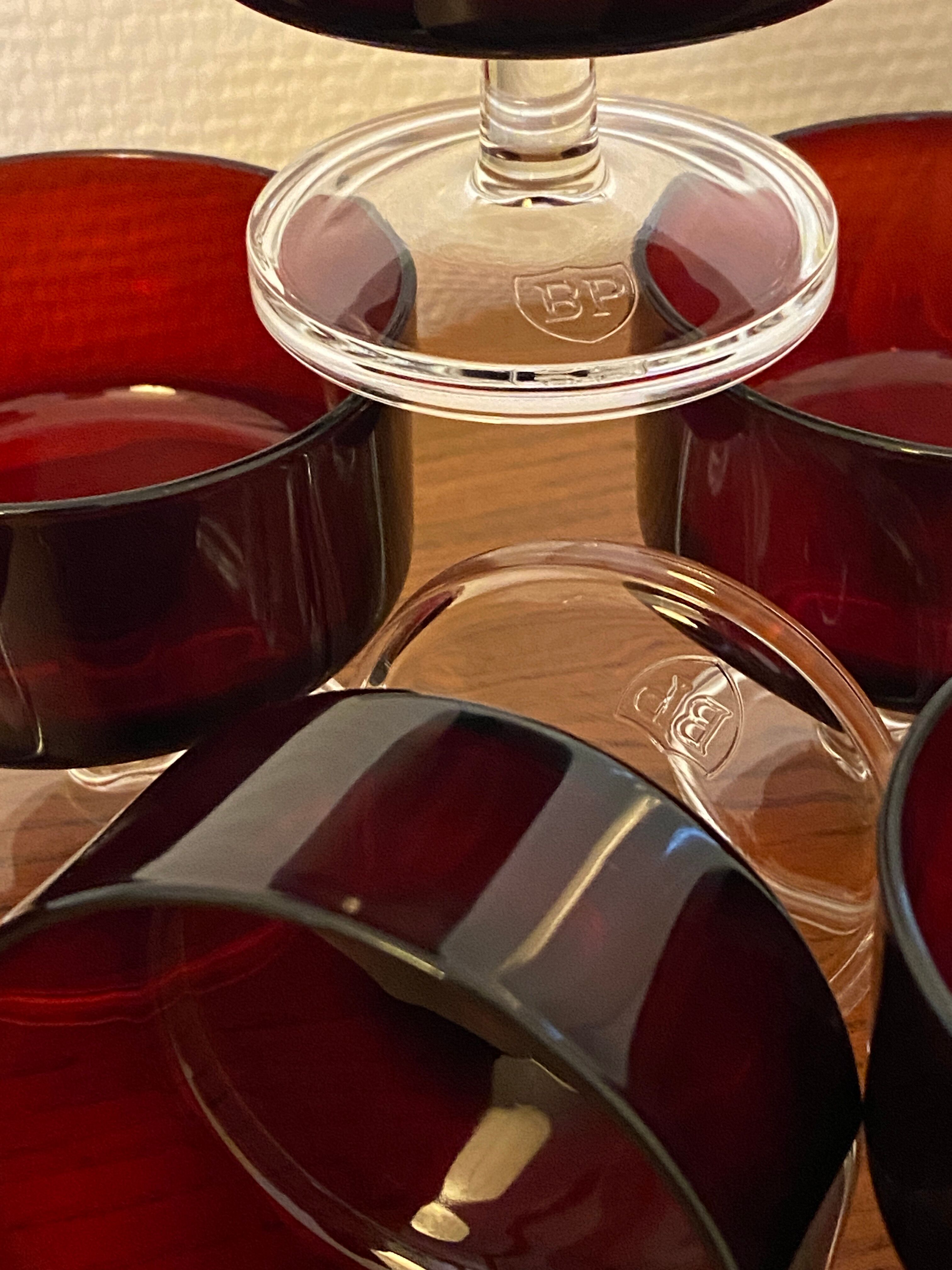 Set of 6 champagne glasses Sweden Ruby