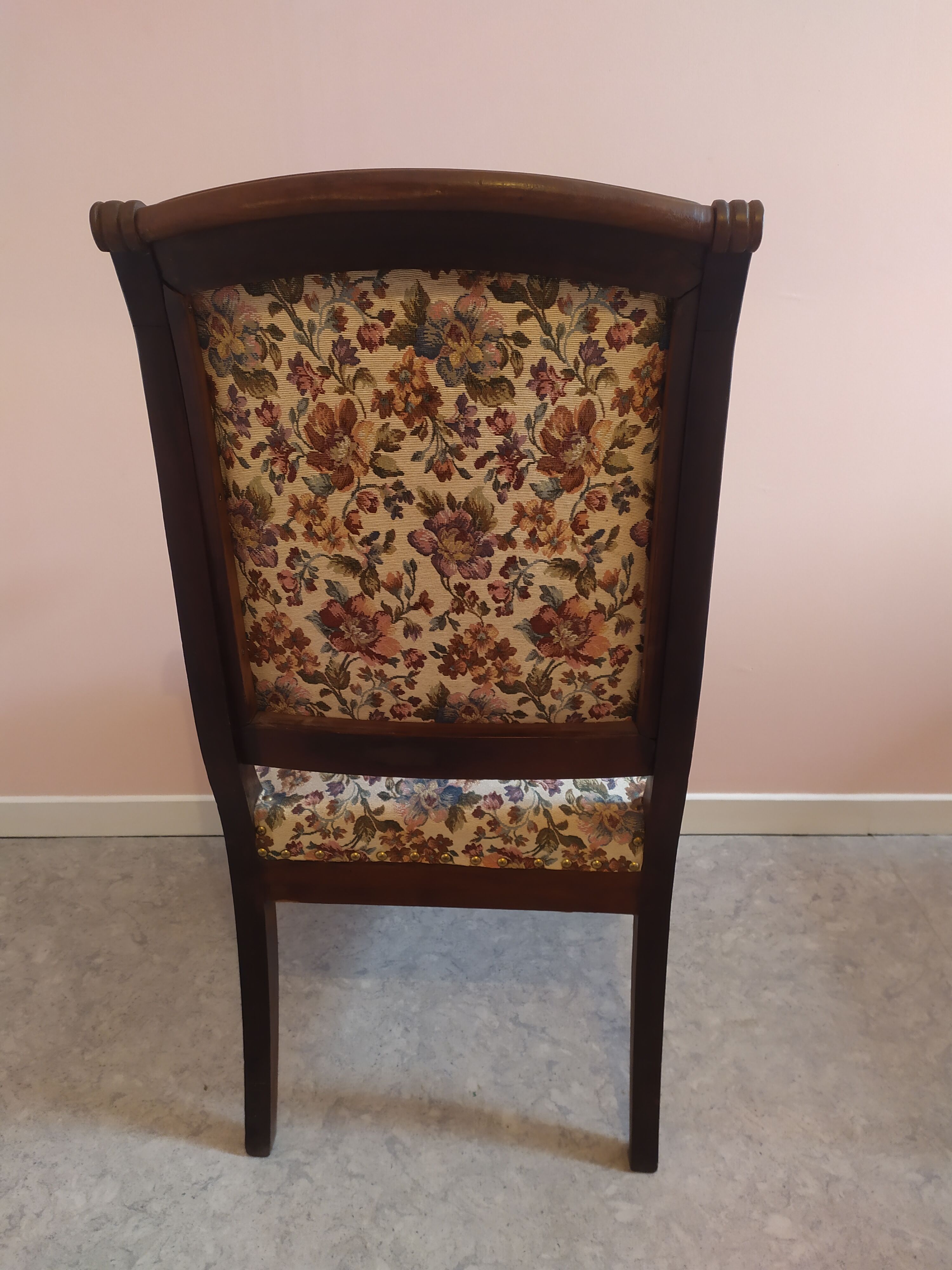 Wooden armchair and fabric