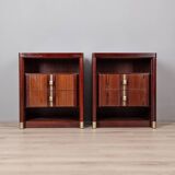 Pair of vintage 1960s bedside tables in rosewood italian design